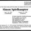 Spielhaupter Simon 1913-1997 Todesanzeige